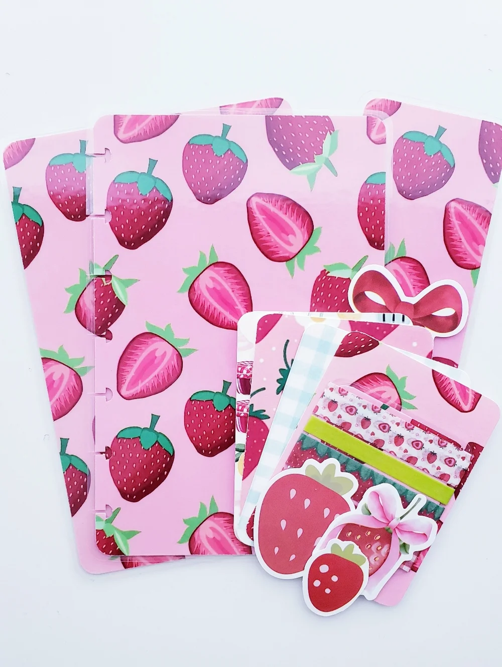 Strawberry Sweet Berries Pink Girly Planner HP Mini Size Cover Set